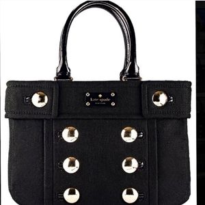 Kate Spade Fox Chapel Shari Black Wool Italian Felt Tote Bag